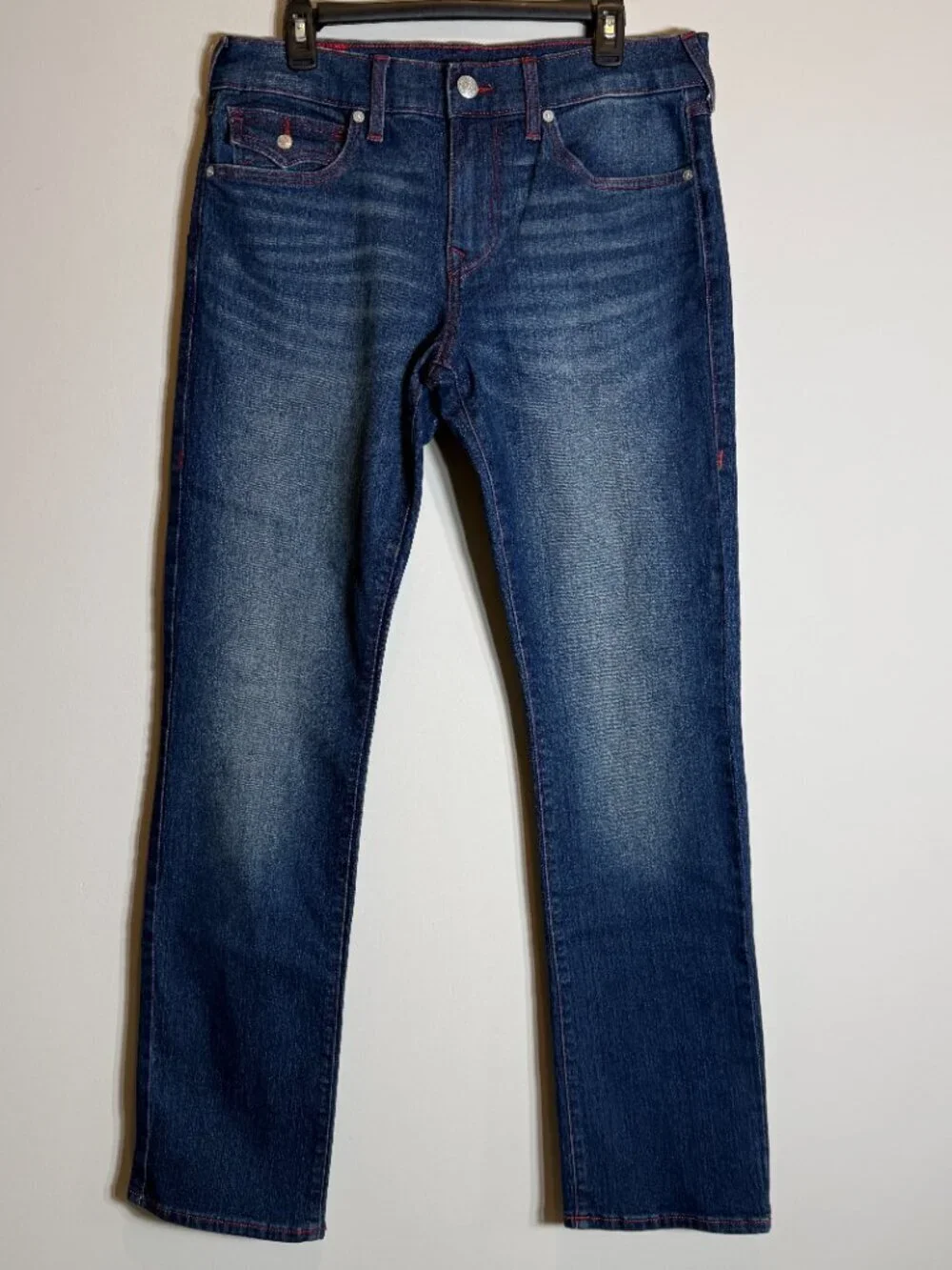 True Religion Ricky Flap Relaxed Straight Denim Jeans Men's 31 Medium Wash NWT